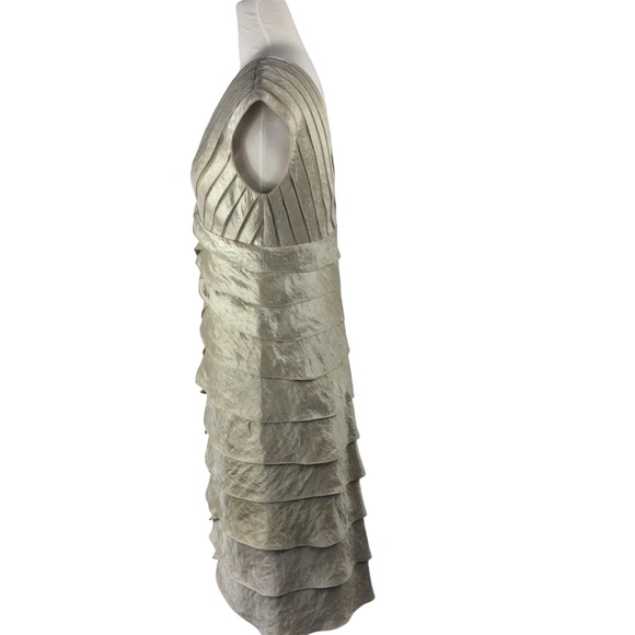 Adrianna Papell Layered Cream Dress, Size 4 - Picture 3 of 8